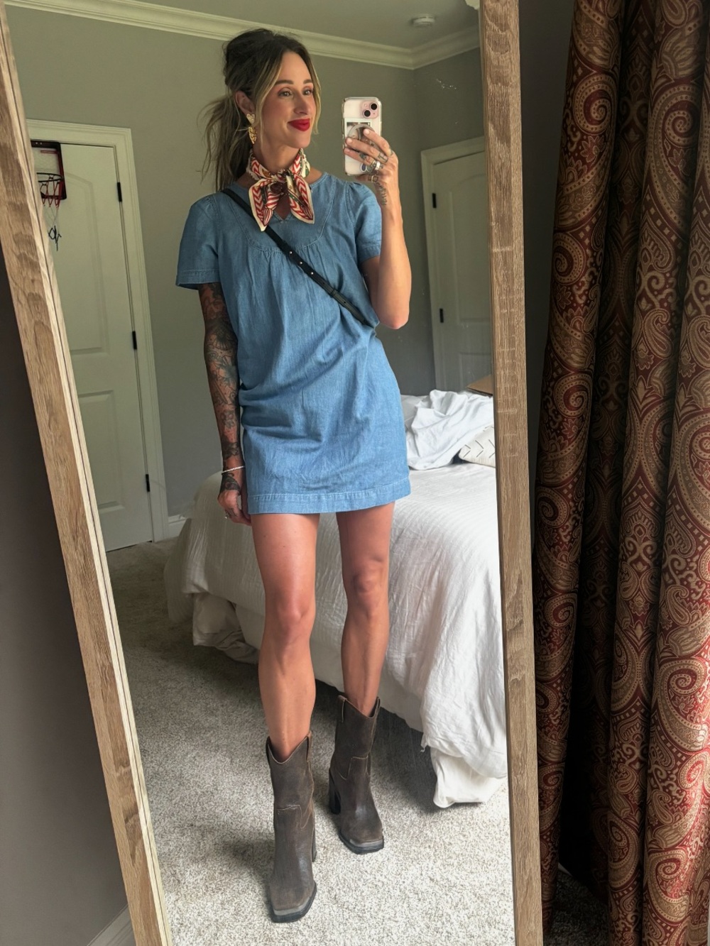 Madewell Light Blue Denim V-Notch Top